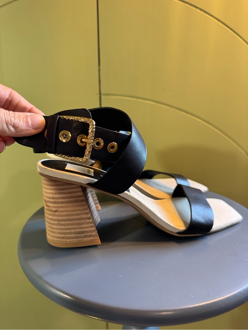 Dolce Vita Black Strappy Block-Heel Sandals - Picture 2 of 5